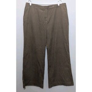 Boden Wide Leg Pants Womens 18R Brown Canvas Lightweight Preppy Academia